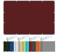 Voile d'ombrage imperméable pour jardin, 100 % polyester avec œillets et attaches - Bordeaux - 1,4 x 4 m