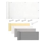 Voile d'ombrage imperméable pour terrasse, balcon et jardin - Résiste aux intempéries et au vent, facile à installer avec œillets et corde, 3,1 x 5,5 m, blanc