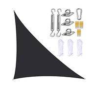 Voile d'ombrage imperméable pour terrasse, bloque 98 % des rayons UV avec kit de fixation, design triangulaire à angle droit, parfait pour les activités de pelouse et de jardin