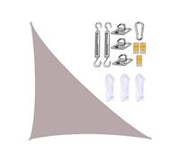 Voile d'ombrage imperméable pour terrasse, bloque 98 % des rayons UV, avec kit de fixation, design triangulaire à angle droit, parfait pour les activités de pelouse et de jardin