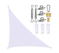 Voile d'ombrage imperméable pour terrasse, bloque 98 % des rayons UV avec kit de fixation, design triangulaire à angle droit, parfait pour les activités de pelouse et de jardin
