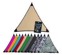 Voile d'ombrage imperméable - Protection solaire de jardin - Avec fixations en lin - 100 % protection contre les rayons UV (3 m x 3 m, beige)