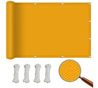 Voile D'ombrage Imperméable Rectangulaire 1 x 3.6 m Bâche D'ombrage, Voile Solaire Auvent Imperméable 100% Ombrage UV Protection pour Patio Terrasse Extérieur, Sable, Jaune