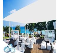 Voile d'ombrage Imperméable Rectangulaire 100 x 320 cm Protection Solaire et Anti UV, Multi Couleur et Taille Filet d'ombrage avec Œillets pour Plantes de Jardin Terrasses, Blanc