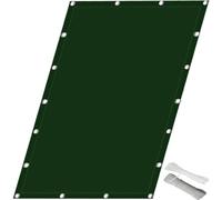 Voile d'ombrage Imperméable Rectangulaire 110 x 265 cm Filet Brise Vue Polyester Taille Personnalisée, Contre Le Vent avec Cordes Fixes pour Terrasse, Balcon, Extérieur, Vert Foncé