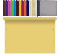 Voile d'ombrage Imperméable Rectangulaire 110 x 265 cm Tissu d'ombrage Anti UV Indéchirable, sans Perçage Coupe-Vent avec Cordes de Fixation pour Patio Terrasse Extérieur, Couleur Crème