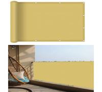 Voile d'ombrage Imperméable Rectangulaire 160 x 300 cm, Imperméable, Robuste, avec Cordons Voile Ombrage pour en Plein Air Voiles d'ombrage Jardin, pour Jardin, Balcon, Jaune Sable