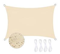 Voile d'ombrage Imperméable Rectangulaire 2 x 3m Toile Ombrage 95% Une Protection des Rayons UV pour Extérieur Terrasse Jardin Balcon, Beige