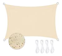Voile D'ombrage Imperméable Rectangulaire 2 X 3m Toile Ombrage 95% Une Protection Des Rayons Uv Pour Extérieur Terrasse Jardin Balcon, Beige Beige