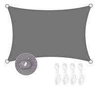 Voile d'ombrage Imperméable Rectangulaire 2 x 3m Toile Ombrage 95% Une Protection des Rayons UV pour Extérieur Terrasse Jardin Balcon (Gris)