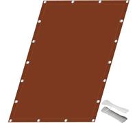 Voile d'ombrage Imperméable Rectangulaire 225 x 255 cm Filet Brise Vue Polyester Taille Personnalisée, Contre Le Vent avec Cordes Fixes pour Terrasse, Balcon, Extérieur, Rouge Rouille