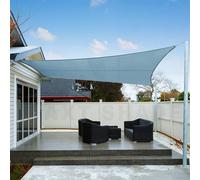 Voile D'ombrage Imperméable Rectangulaire 3x4m Toile Ombrage Uv Protection Pour Terrasse Jardin Extérieur-Gris Bleu