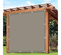 Voile d'ombrage imperméable rectangulaire avec cordes, 2,6 x 3,5 m, pour terrasse et balcon, résistant aux UV, coupe-vent, couleur taupe