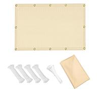 Voile d'Ombrage Imperméable Rectangulaire Jaune, 0.75x17M, Ombrage Exterieur 95% Anti-UV Jardin Auvent avec Œillets & Corde pour Terrasse Balcon Cour, Jaune