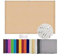 Voile d'ombrage imperméable rectangulaire pour balcon et terrasse avec cordes, couleur crème, 1 x 1,2 m