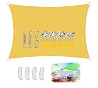 Voile d'ombrage Imperméable Rectangulaire Toile d'ombrage Une Protection des Rayons UV pour Balcon Terrasse Jardin Extérieur-Yellow||5x7m(16x23ft)