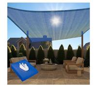 Voile d'ombrage imperméable, respirant, résistant aux UV pour extérieur, facile à installer avec kit matériel de montage - Pare-soleil pour porche (nous fabriquons des tailles personnalisées) Bleu