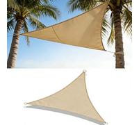 Voile d'Ombrage Imperméable Triangle, Toile en Polyester Robuste 185GSM, Protection pour Terrasse, Jardin et Cour, Anneaux D Acier Inoxydable 316(Champagne,12ft x 12ft x 12ft)