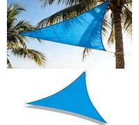 Voile d'Ombrage Imperméable Triangle, Toile en Polyester Robuste 185GSM, Protection pour Terrasse, Jardin et Cour, Anneaux D Acier Inoxydable 316(Blue,16.5ft x 16.5ft x 16.5ft)