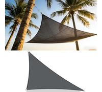 Voile d'Ombrage Imperméable Triangle, Toile en Polyester Robuste 185GSM, Protection pour Terrasse, Jardin et Cour, Anneaux D Acier Inoxydable 316(Dark Gray,16.5ft x 16.5ft x 16.5ft)