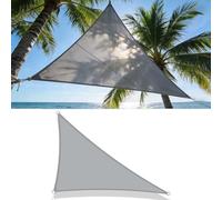 Voile d'Ombrage Imperméable Triangle, Toile en Polyester Robuste 185GSM, Protection pour Terrasse, Jardin et Cour, Anneaux D Acier Inoxydable 316(Gray,13ft x 13ft x 13ft)