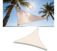 Voile d'Ombrage Imperméable Triangle, Toile en Polyester Robuste 185GSM, Protection pour Terrasse, Jardin et Cour, Anneaux D Acier Inoxydable 316(White,12ft x 12ft x 12ft)