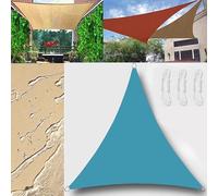 Voile d'ombrage imperméable triangulaire 4 x 4 m - Protection UV pour jardin et terrasse - Avec ensemble de cordes - Idéal pour l'extérieur - Couleur bleu mer - Durable et élégant