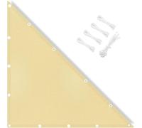 Voile d'ombrage imperméable triangulaire droit - Bloque 95 % des rayons UV - Pour extérieur, terrasse, jardin, pelouse, abri d'auto - Pergola - Beige avec corde gratuite