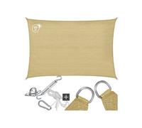 Voile d'ombrage - TECTAKE - Protection solaire SUNNY extérieur en HDPE indéchirable avec protection UV imperméable 2x3m - Sable