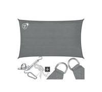 Voile d'ombrage - TECTAKE - Protection solaire SUNNY extérieur en HDPE indéchirable avec protection UV imperméable 3x5m - Gris