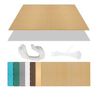 Voile d'ombrage Jardin 1.5 x 2.9 m HDPE Anti-Déchirure Voile de Parasol Anti UV avec Cordons pour Potager Serre Terrasse Patio Jardin, Jaune Sable