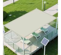 Voile d'ombrage Jardin 1.5 x 3.4 m UV Résistant Contre Le Ven Serre Coupe-Vent Anti-Déchirure avec 4 Morceaux de Corde pour Potager Serre Terrasse Patio Jardin, Beige