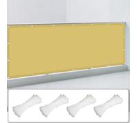 Voile d'ombrage Jardin 100 x 450 cm UV Résistant Contre Le Ven Auvent Imperméable UV Protection avec 4 Morceaux de Corde pour La Fête de Jardin Patio Extérieur, Couleur Crème