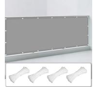 Voile d'ombrage Jardin 100 x 500 cm UV Résistant Contre Le Ven Auvent Imperméable UV Protection avec 4 Morceaux de Corde pour La Fête de Jardin Patio Extérieur, Gris Clair