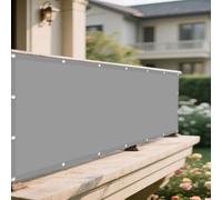 Voile d'ombrage Jardin 140 x 170 cm Polyester Anti-Déchirure Toile d'ombrage Protection Solaire avec Corde Libre et Oeillets pour Balcon, Camping, Terrasse, Jardin, Gris Clair