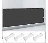 Voile d'ombrage Jardin 170 x 600 cm UV Résistant Contre Le Ven Auvent Imperméable UV Protection avec 4 Morceaux de Corde pour La Fête de Jardin Patio Extérieur, Gris Foncé