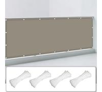 Voile d'ombrage Jardin 190 x 700 cm UV Résistant Contre Le Ven Auvent Imperméable UV Protection avec 4 Morceaux de Corde pour La Fête de Jardin Patio Extérieur, Kaki