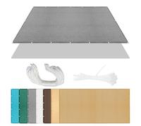 Voile d'ombrage Jardin 2.4 x 3.6 m HDPE Anti-Déchirure Voile de Parasol Anti UV avec Cordons pour Potager Serre Terrasse Patio Jardin, Gris Clair