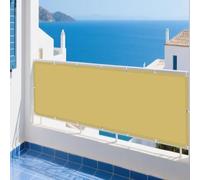 Voile d'ombrage Jardin 254 x 300 cm Imperméable UV Protection Polyester Voile d'ombrage Terrasse avec Oeillets Cordons pour Patio Pergola Jardin Exterieur, Jaune Sable