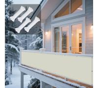 Voile d'ombrage Jardin 88 x 110 cm UV Résistant Contre Le Ven Filet Protection Solaire Résistant l'eau Polyester pour Patio Extérieur Jardin Terrasse Balcon, Beige