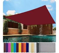 Voile d'ombrage Jardin, Rectangulaire 250 x 350 cm Toile Rectangulaire Imperméable, PES 95% Anti-UV Filet d'ombrage pour Serre pour Extérieur Jardin Terrass Balcon, Vin Rouge