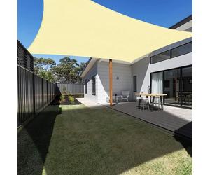 Voile d'ombrage - NETBOAT - 4x5m - Résistant et Respirant - Anti UV - Crème