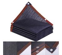 Voile d'ombrage noir à 12 points avec œillets, taux d'ombre de 90 à 95 %, pour serres, abris auto, jardin, terrasse, protection UV et installation facile 1 x 8 m