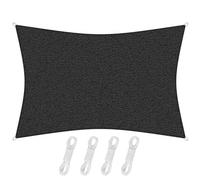 Voile d'ombrage noire, 3 x 4 m, bloque 98 % des UV, très résistant, en polyéthylène haute densité respirant, pour protection du jardin, 3 x 4 m