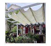 Voile d'ombrage ondulé rétractable pour pergola en forme de U pour véranda, terrasse et porche, blanc, 1,2 x 4 m