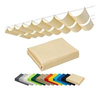 Voile D'ombrage Ondulée Rétractable Tissu Oxford 420D, Auvent Pliable Manuel pour Terrasse Jardin(Beige,1x3m)