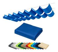 Voile D'ombrage Ondulée Rétractable Tissu Oxford 420D, Auvent Pliable Manuel pour Terrasse Jardin(Blue,2x6m)