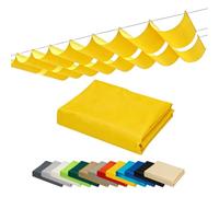 Voile D'ombrage Ondulée Rétractable Tissu Oxford 420D, Auvent Pliable Manuel pour Terrasse Jardin(Yellow,1x3m)