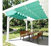 Voile d'Ombrage Ondulée Rétractable, Voile d'Ombrage Imperméable. Résistante aux UV, Adaptée à Divers Environnements Extérieurs et Facile à Installer.-Mint Green||150x1000cm