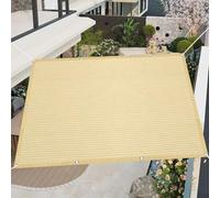 Voile d'ombrage Pare Soleil 115 x 340 cm Rectangle HDPE Respirant, Protection UV, Filet d'ombrage de Jardin avec Oeillets et Cordons pour Extérieur Jardin Terrass Balcon, Couleur Crème